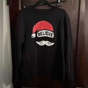 Old Navy Black 'Believe' Santa Sweater